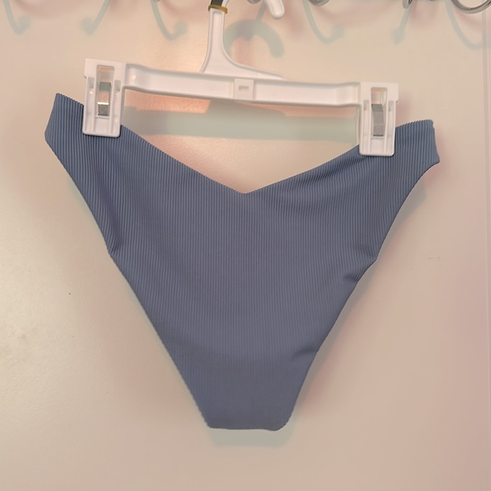 Beach Riot Ribbed Blue Bikini Bottom - Picture 4 of 4